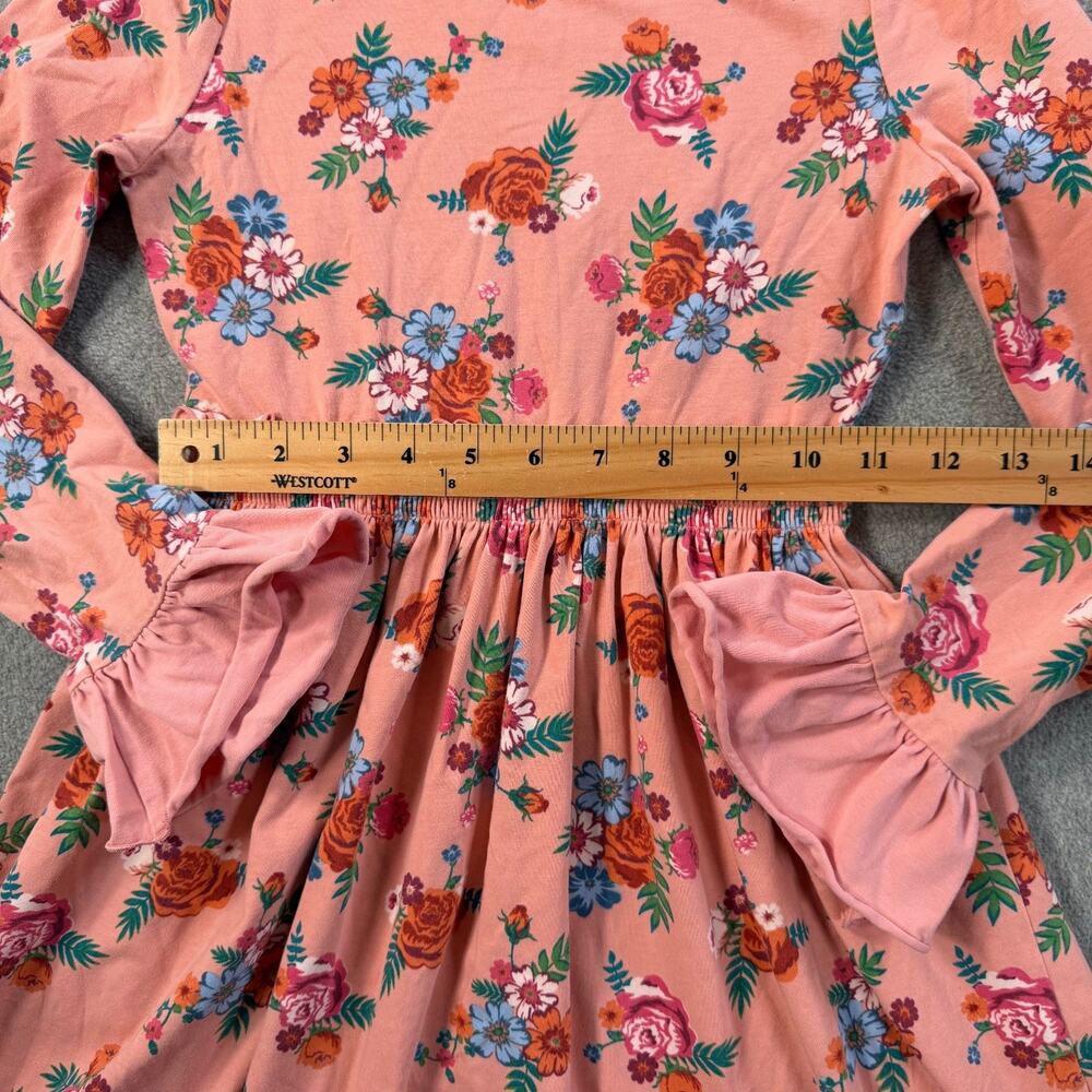 Matilda Jane Girls Size 10 Lots to Learn Dress Pink Floral Ruffle Elastic Waist - Picture 7 of 11